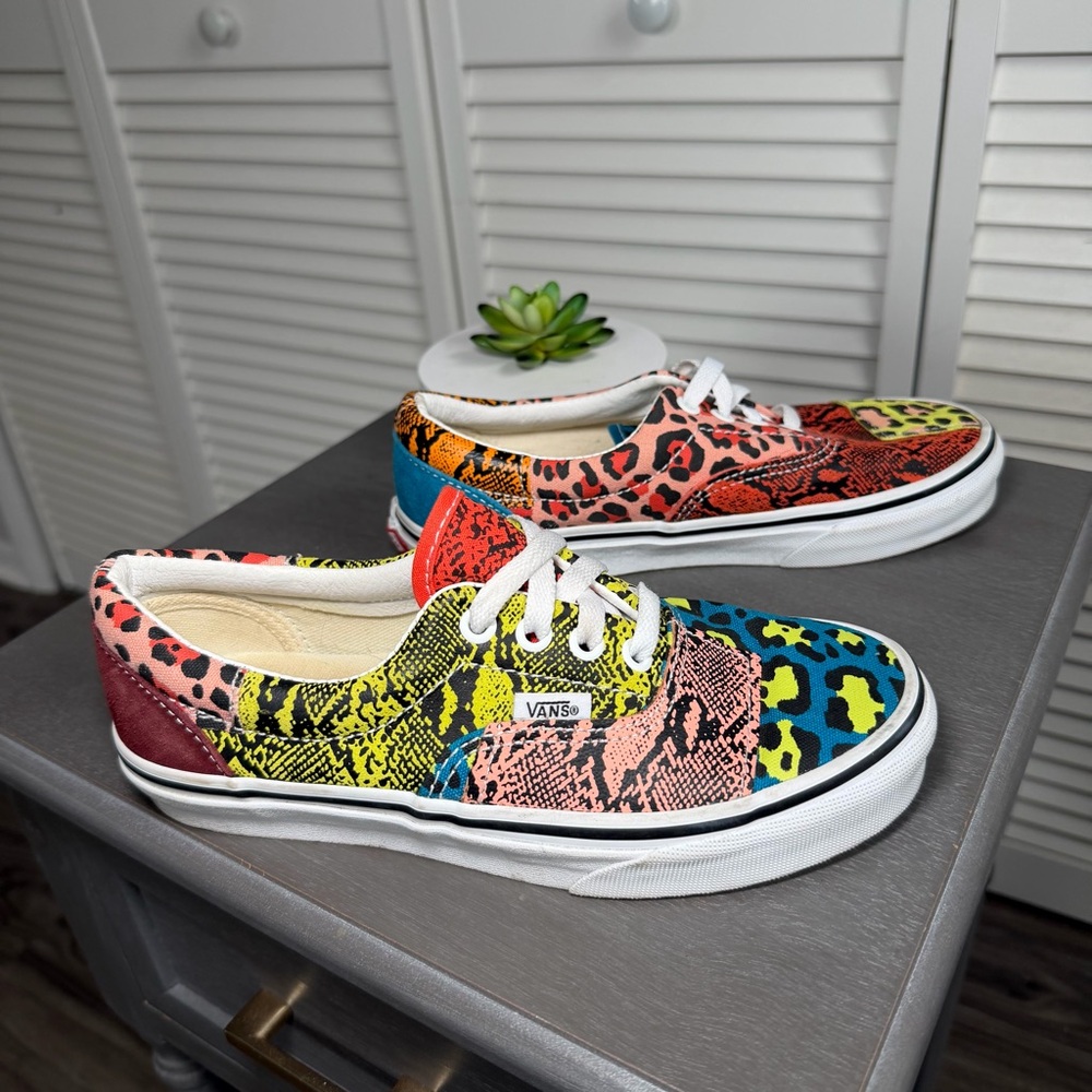 Vans Era Patchwork Leopard Snake Sneakers Multico… - image 5